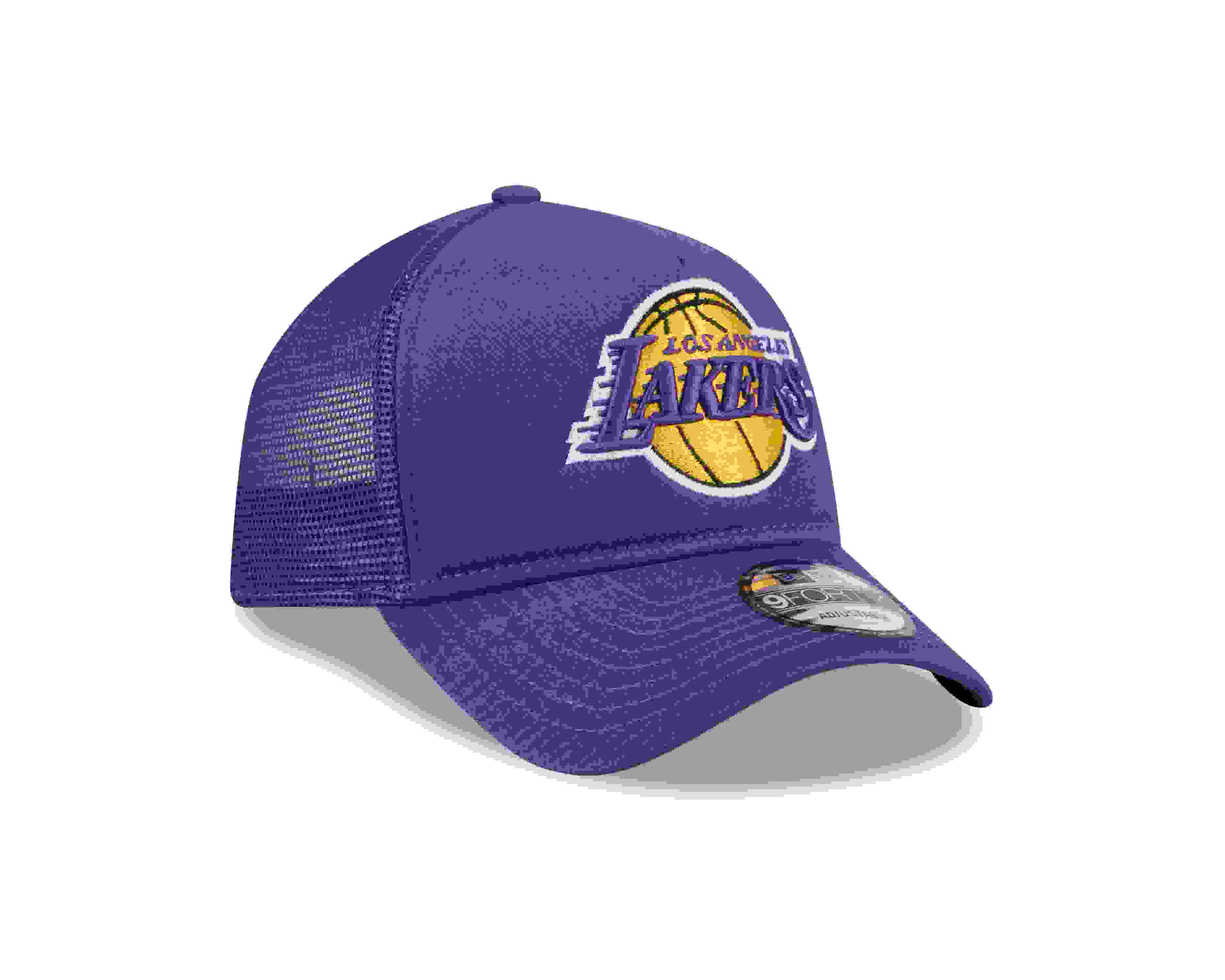 New Era Los Angeles Lakers 9FORTY A-Frame Trucker Purple Snapback Hat